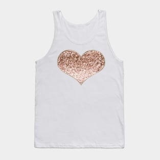 Heart - rose gold glitter Tank Top